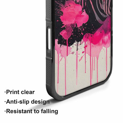 iPhone 17 Case — Black &amp; Pink Ink Animal Print, Custom Art Phone Cover