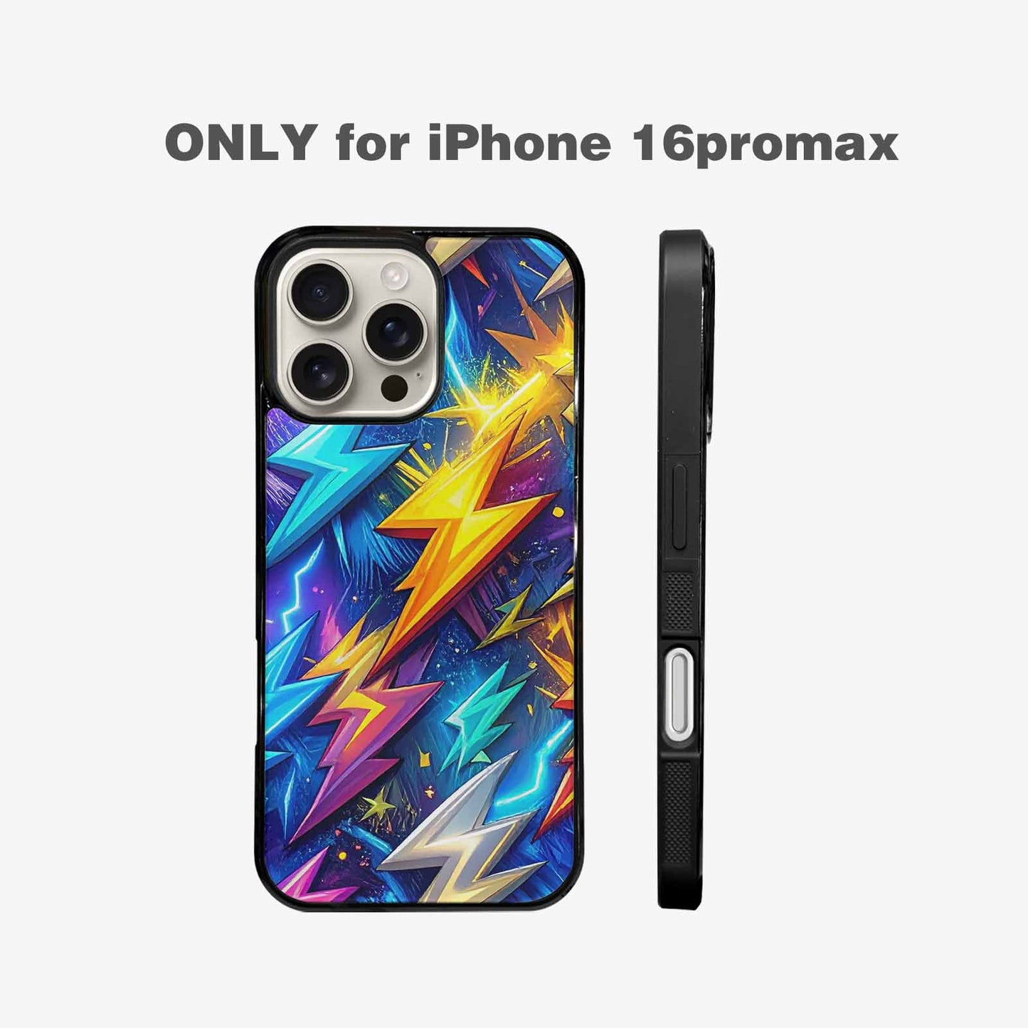 iPhone 16 Pro Max Case — Lightning Bolt Storm Pattern Hundreds Of, Original Design Phone Case