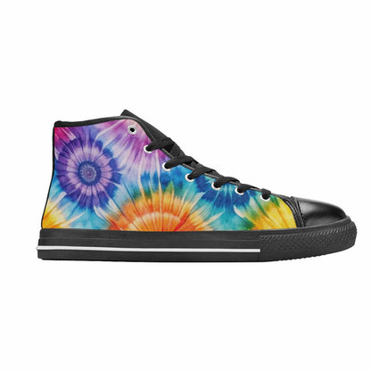 MEN'S Tie Dye Swirl High Top Canvas Dreamcore Custom Shoes