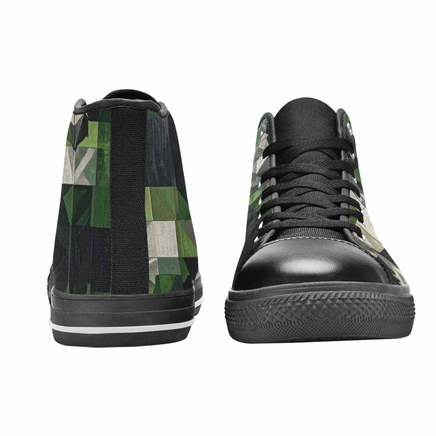 MEN'S Aromantic Flag Color High Top Canvas Neon Fantasy Custom Sneakers