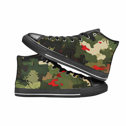 WOMEN'S Military Camouflage Blotch High Top Canvas Neon Fantasy Sneakers