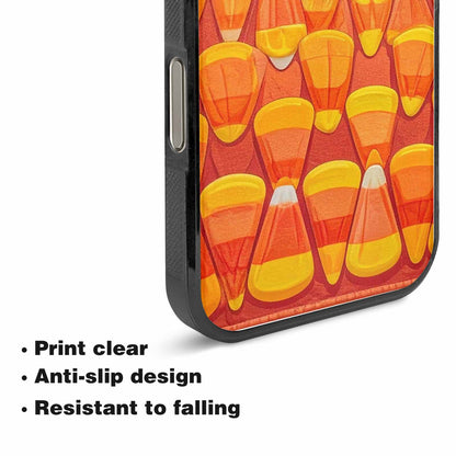 iPhone 15 Pro Max Case — Candy Corn Shapes In Bright Orange, Custom Print Case Cover
