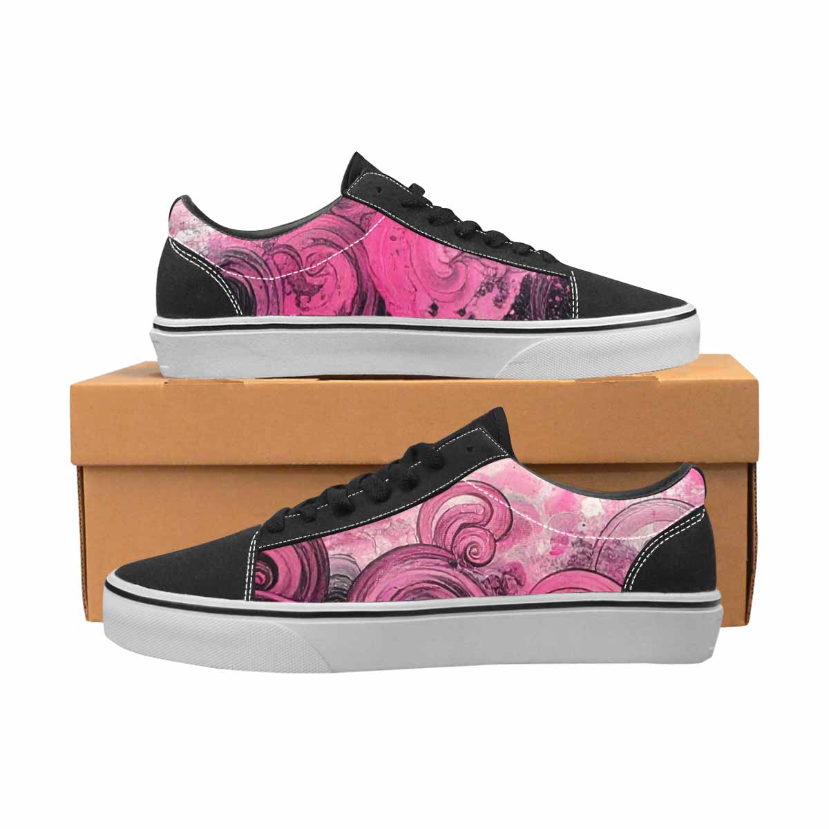 WOMEN'S Van Gogh Swirl Lace-Up Canvas Dark Academia Custom Sneakers