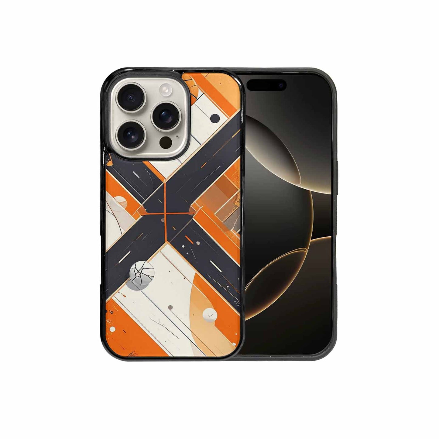 iPhone 16 Pro Case — Basketball Pattern Court Lines And Balls, Customized Protective Case