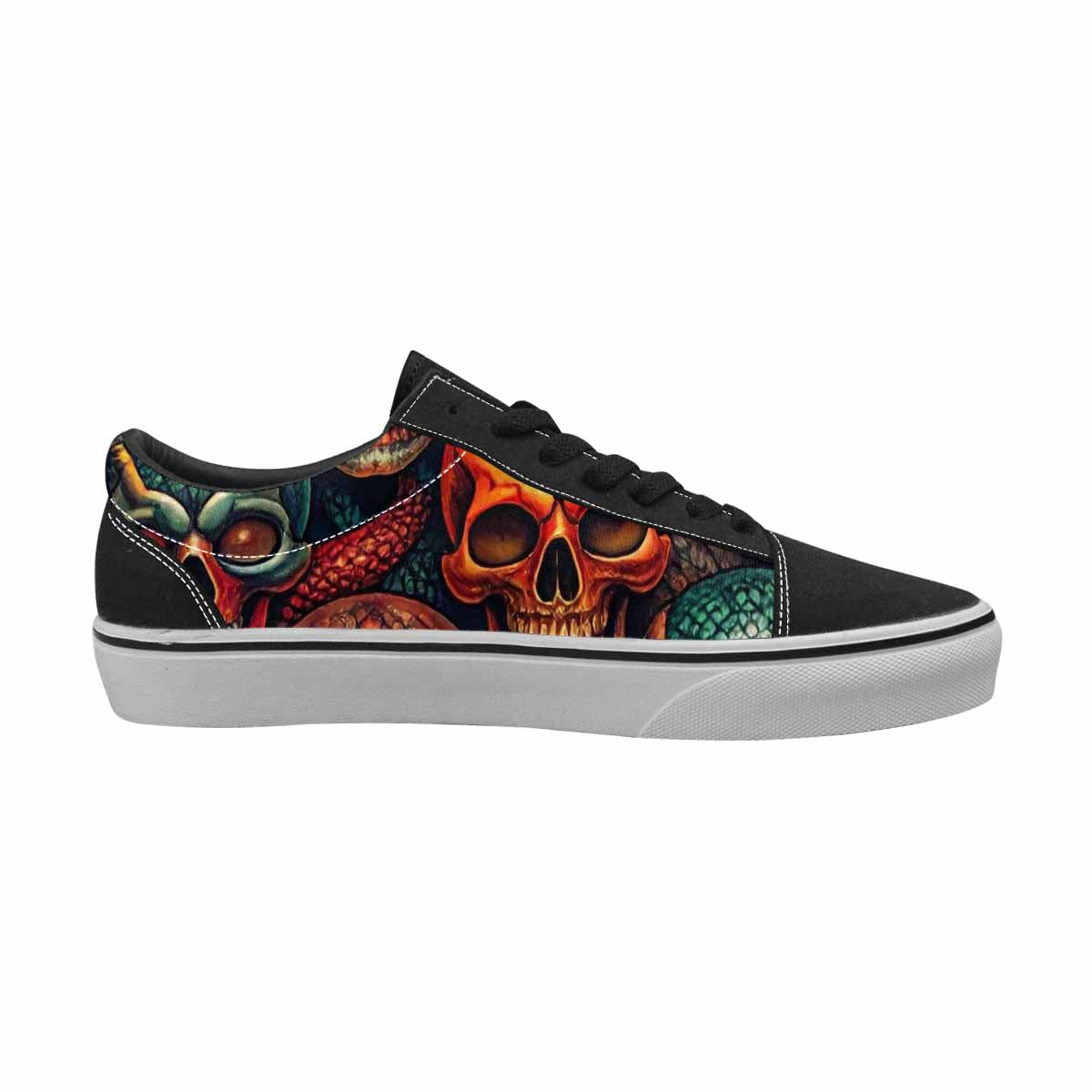 WOMEN'S Snake Skulls Print Canvas Lace-Up Aesthetic Shoes