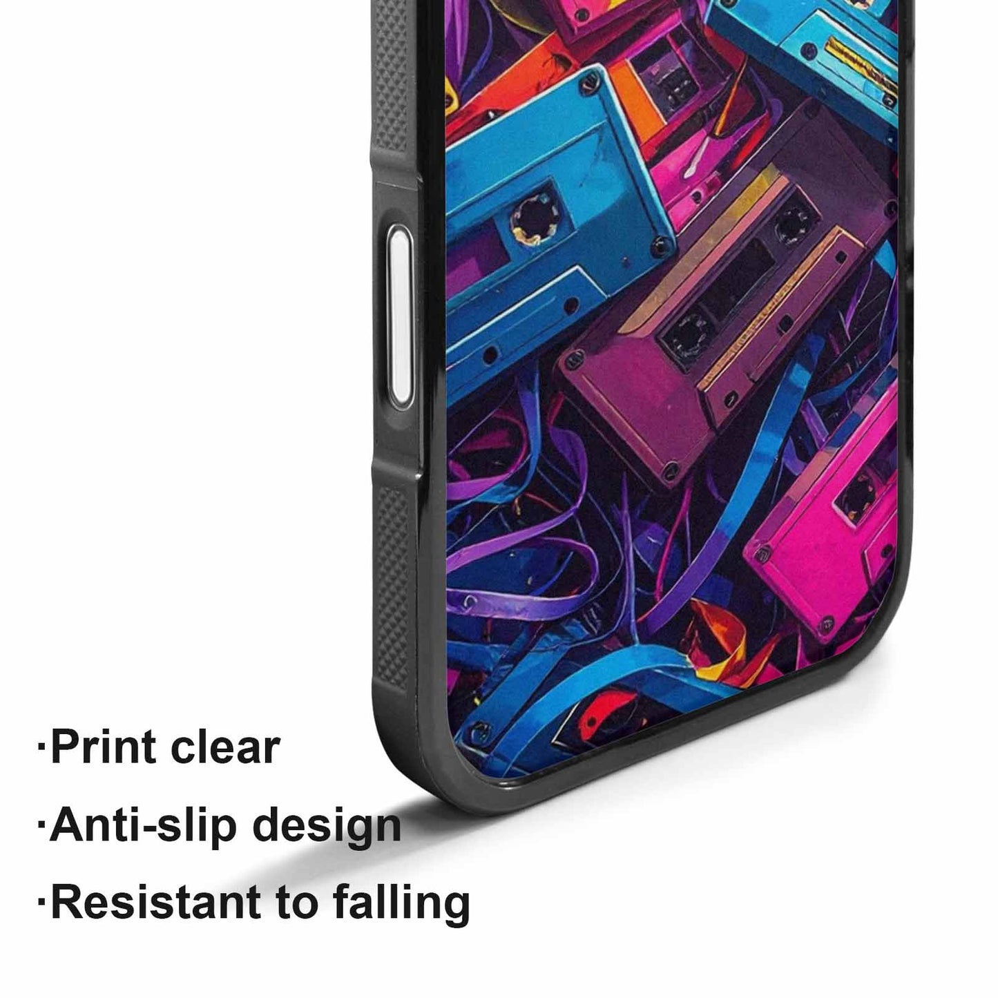 iPhone 17 Case — Retro Cassette Tape Pattern Retro Vintage, Custom Print Case Cover