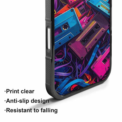 iPhone 17 Case — Retro Cassette Tape Pattern Retro Vintage, Custom Print Case Cover