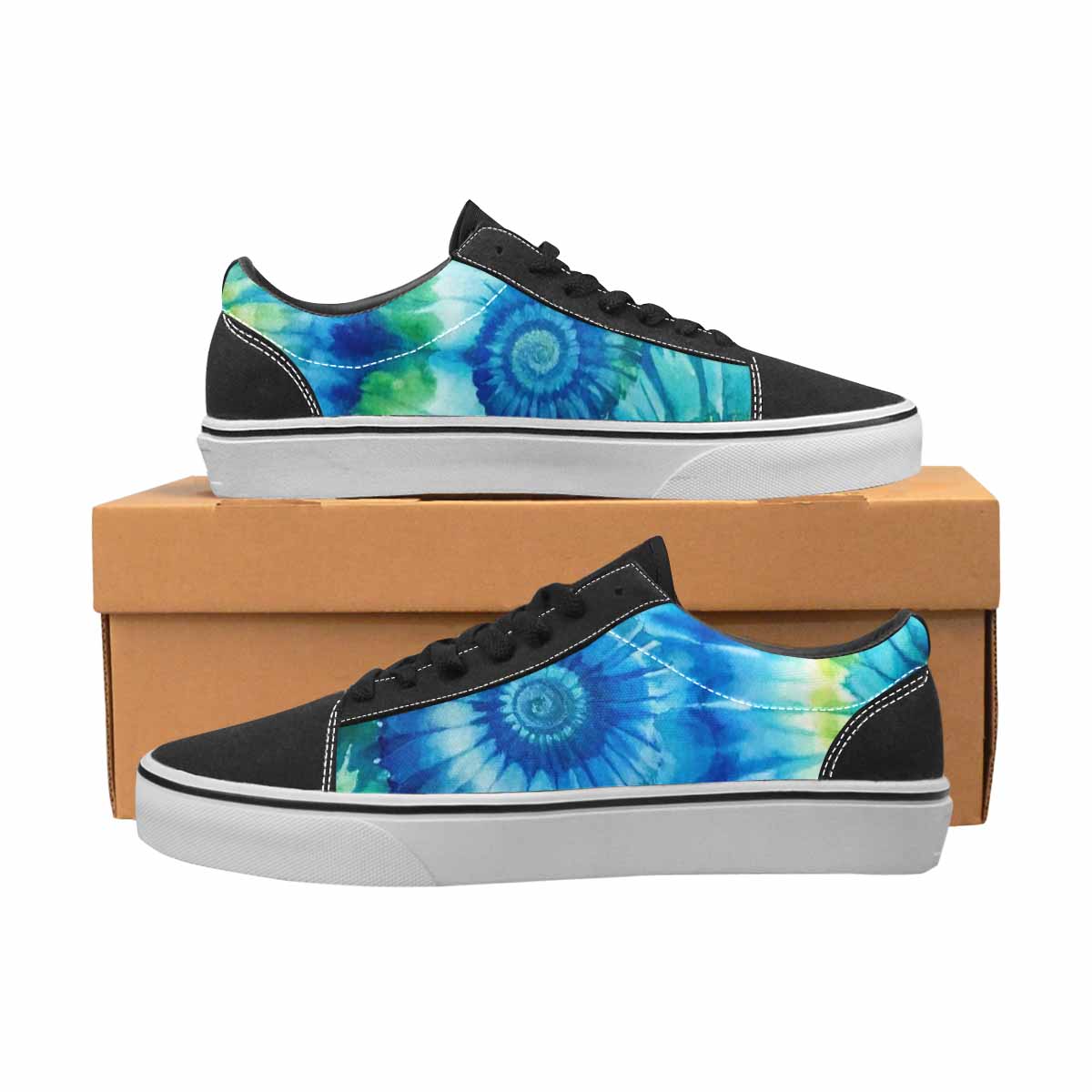 MEN'S Tie Dye Swirl Canvas Lace-Up Wallpaper Art Custom Shoes