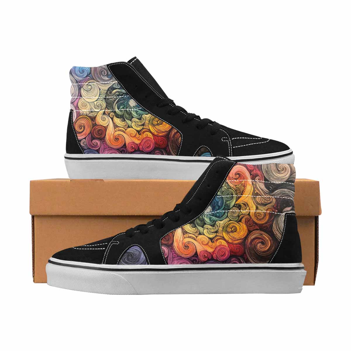 MEN'S Tie Dye High Top Canvas Custom Design Aesthetic Custom Art Shoes