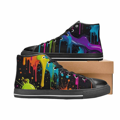 MEN'S Paint Splatter High Top Canvas Grunge Shoes