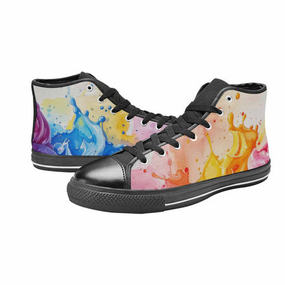 MEN'S Melting Icecream Collage High Top Canvas Neon Fantasy Custom Shoes