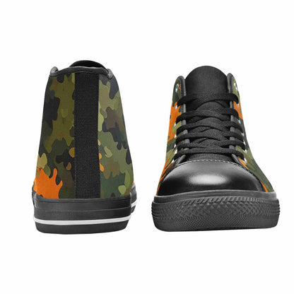 WOMEN'S Military Camouflage Blotch High Top Canvas Surreal Custom Sneakers