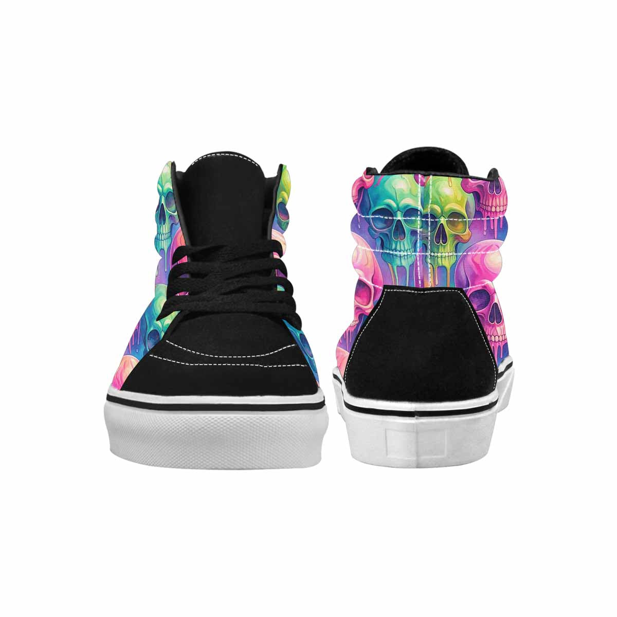WOMEN'S Candy Color Dripping Skulls High Top Canvas Dreamcore Sneakers