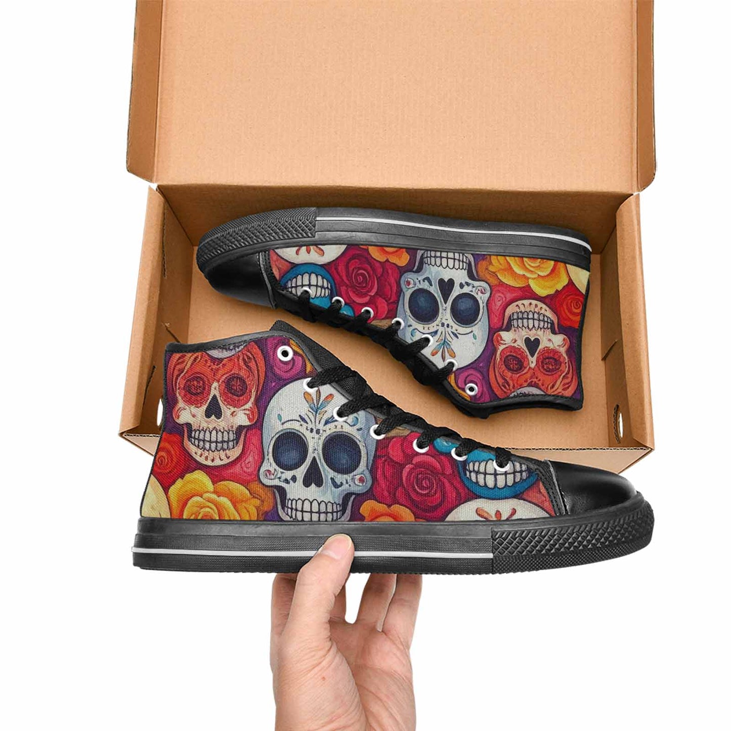 MEN'S Skull High Top Canvas Surreal Sneakers