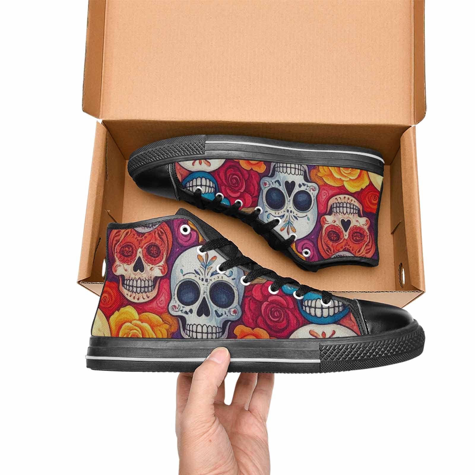 MEN'S Skull High Top Canvas Surreal Sneakers