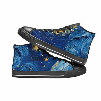 MEN'S Starry Night Galaxy High Top Canvas Neon Fantasy Shoes