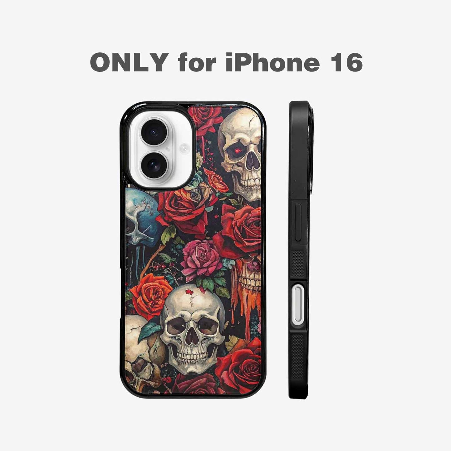 iPhone 16 Case — Skulls And Rosesmelting Skulls A, Unique Phone Case Design