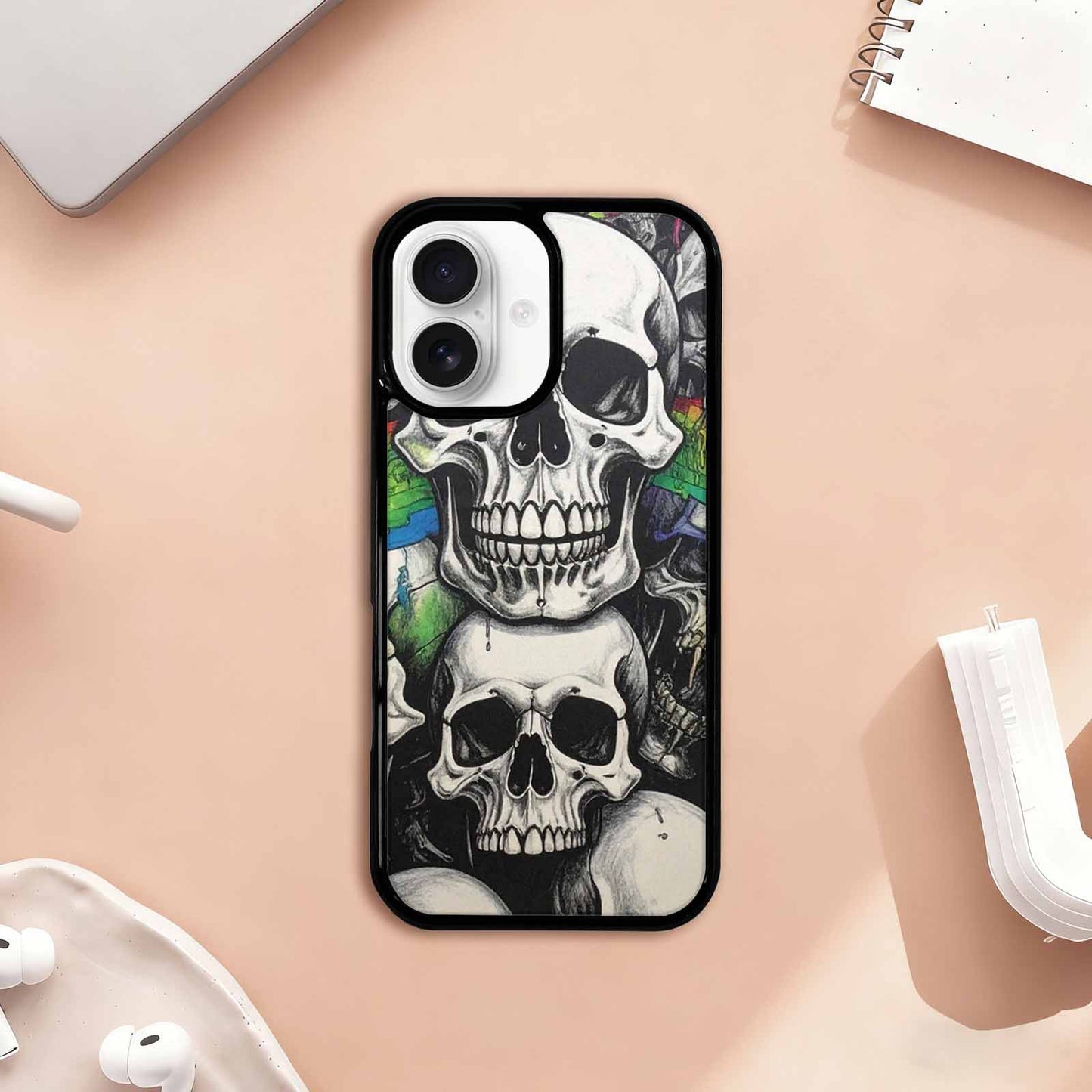 iPhone 17 Case — Rainbow From Skull\'s Mouth Gothic Skulls, Custom Made Phone Cover