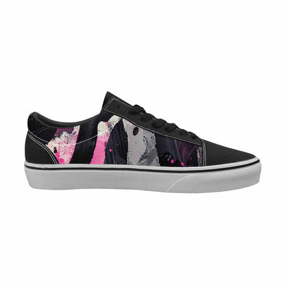 WOMEN'S Zebra Black & Pink Ink Canvas Made To Order Neon Fantasy Custom Streetwear Shoes