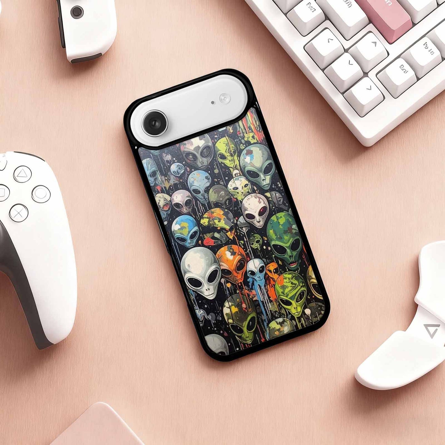 iPhone 17 Air Case — Aliens Camo Aliens Pattern Hundreds Alien, Custom Art Phone Cover