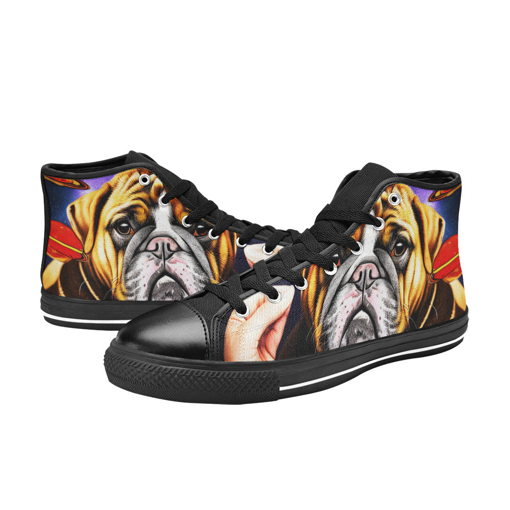 MEN'S Space Dog 2 Men’S High Top Canvas Cottagecore Custom Shoes