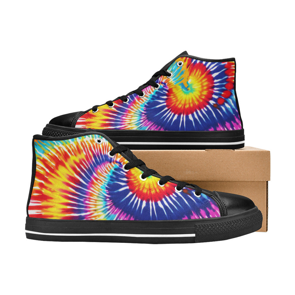 MEN'S Tie Dye Splash Men’S High Top Canvas Wallpaper Art Shoes