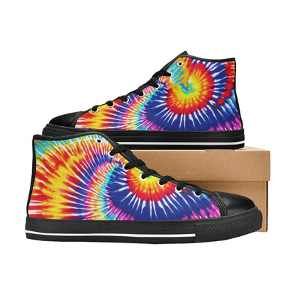 MEN'S Tie Dye Splash Men’S High Top Canvas Wallpaper Art Shoes