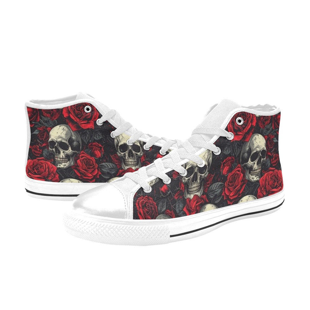 WOMEN'S Skull And Roses High Top Canvas Y2K Sneakers