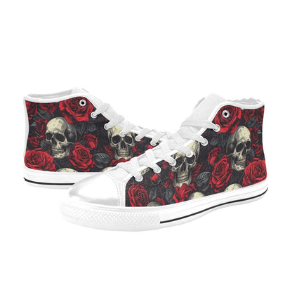 WOMEN'S Skull And Roses High Top Canvas Y2K Sneakers