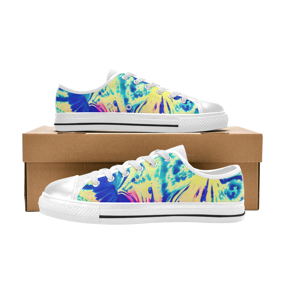 WOMEN'S Tie Dye Splash Retro Canvas Vibrant Chaos Sneakers