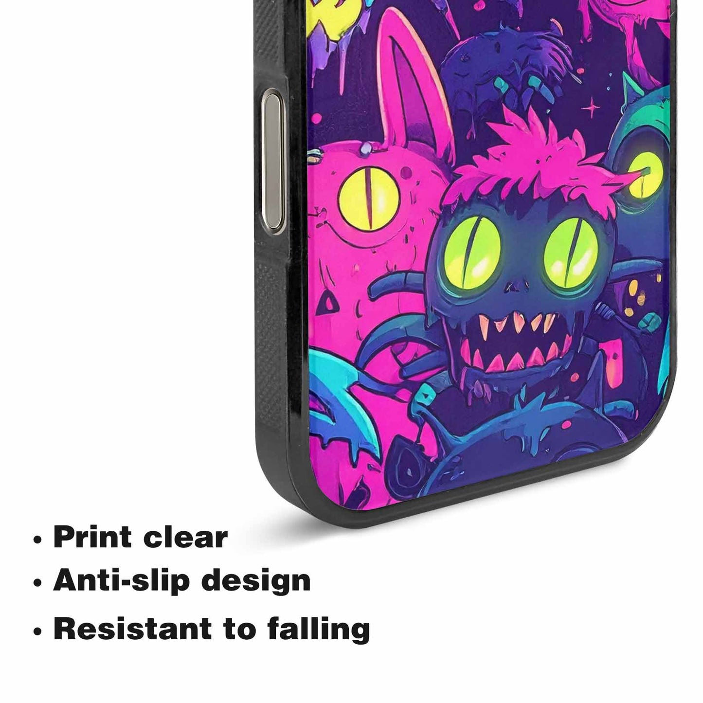 iPhone 16 Pro Case — Mixed Toxic Glow Creature Pattern Hundreds, Original Design Phone Case