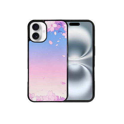 iPhone 16 Plus Case — Stylized Anime Style Cherry Blossom Petals, Original Design Phone Case