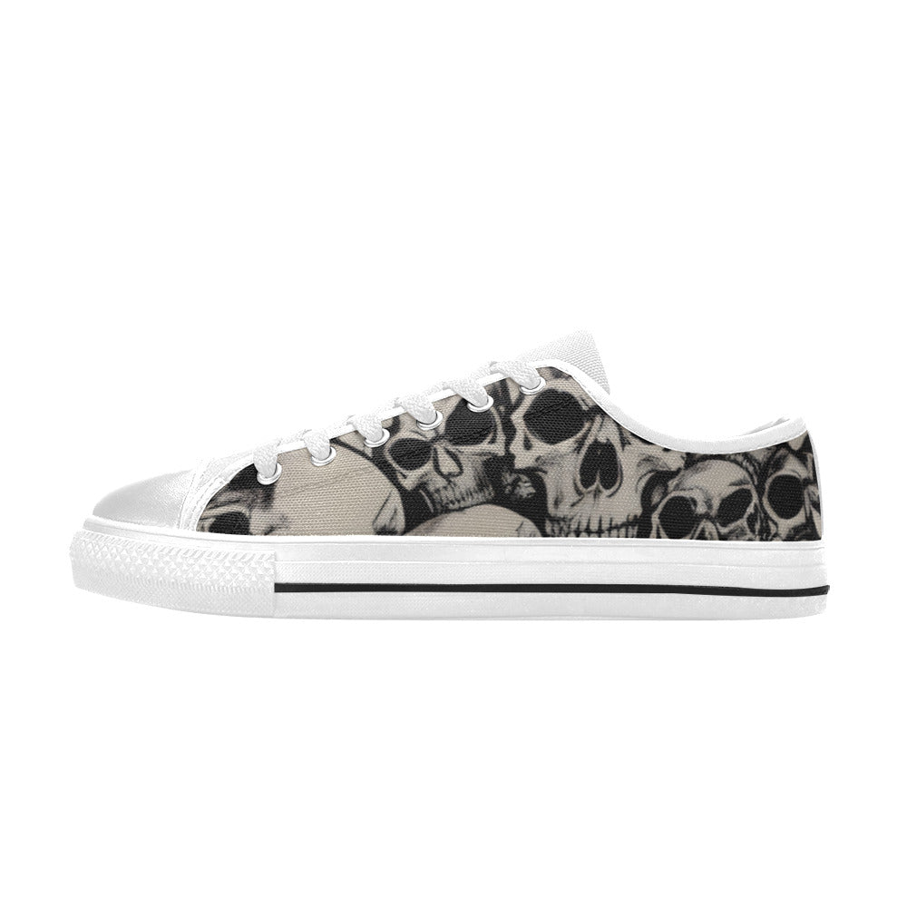 WOMEN'S Cc Retro Skulls Art Canvas Vibrant Chaos Shoes