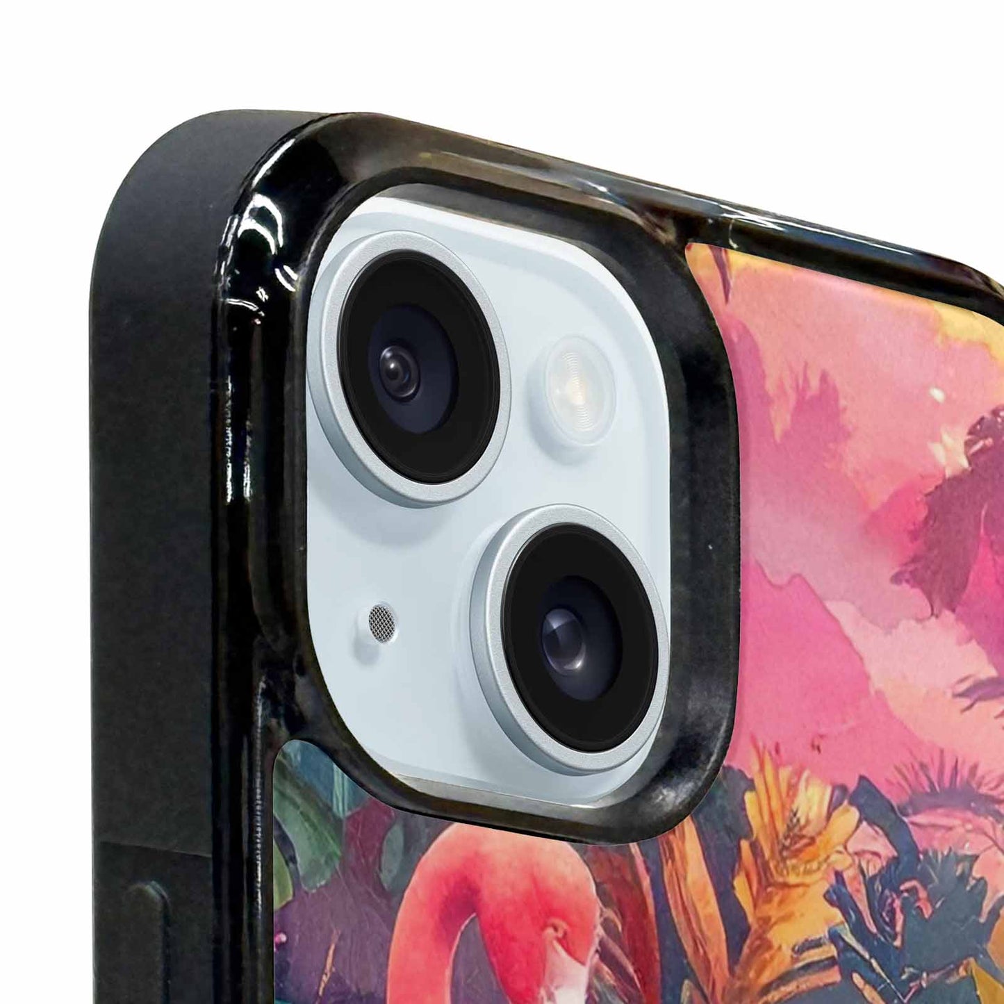 iPhone 15 Plus Case — Flamingo Tropical Flamingo Tropical Pattern Hundreds, Custom Designed Case Cover