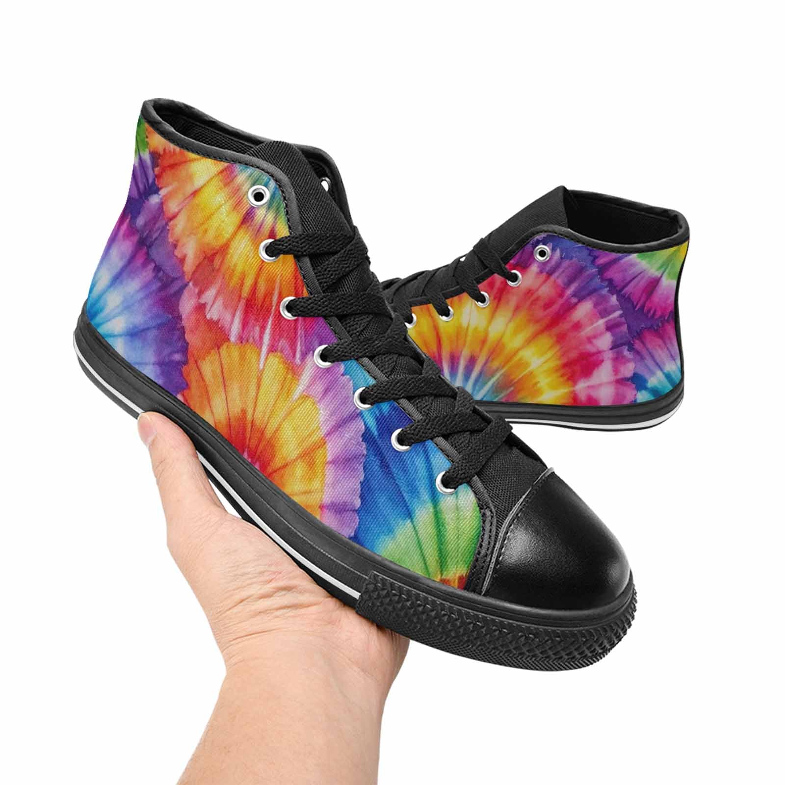 WOMEN'S Tie Dye - High Top Canvas Dark Academia Custom Shoes
