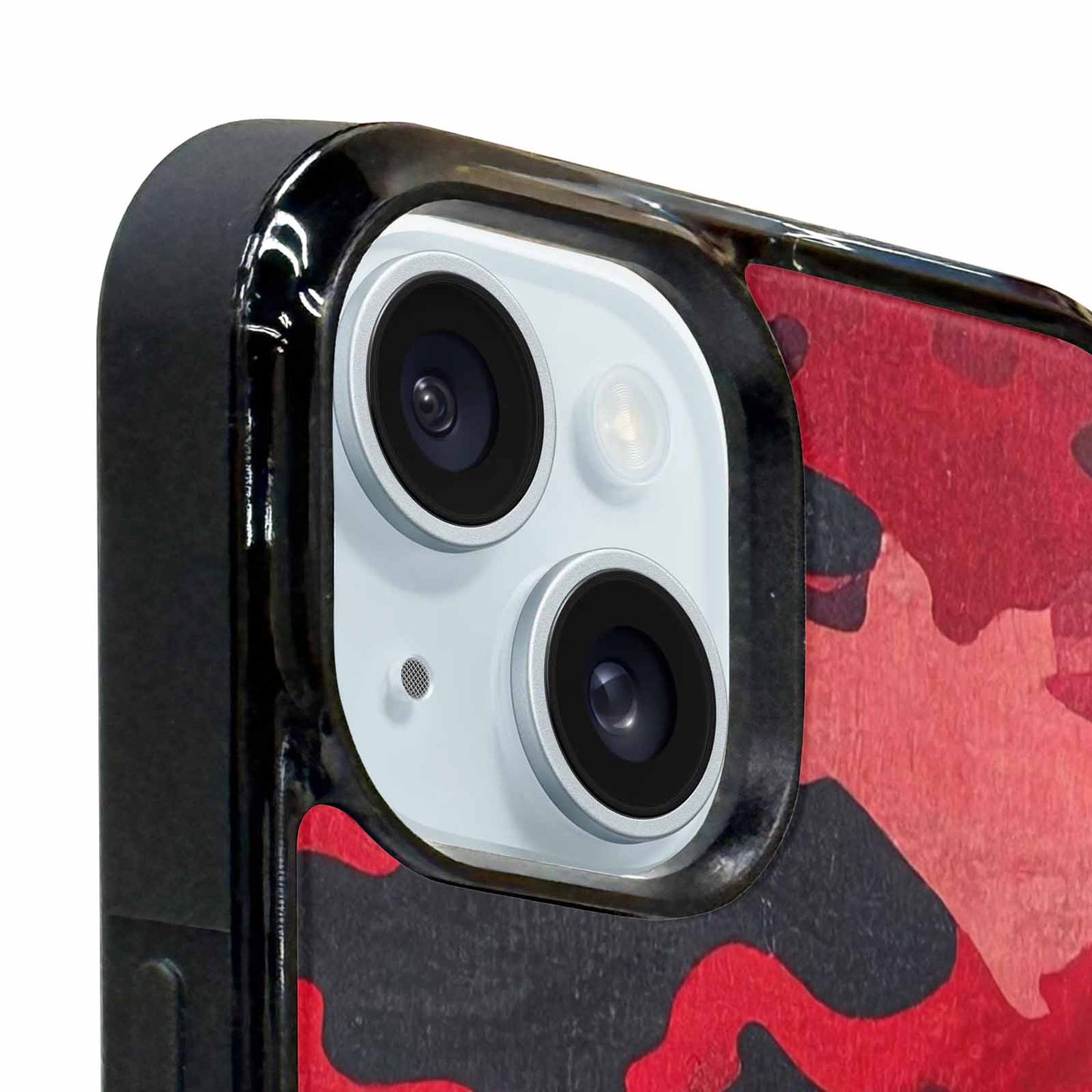 iPhone 15 Case — Tactical Camo Red Black Custom, Custom Print Case Cover