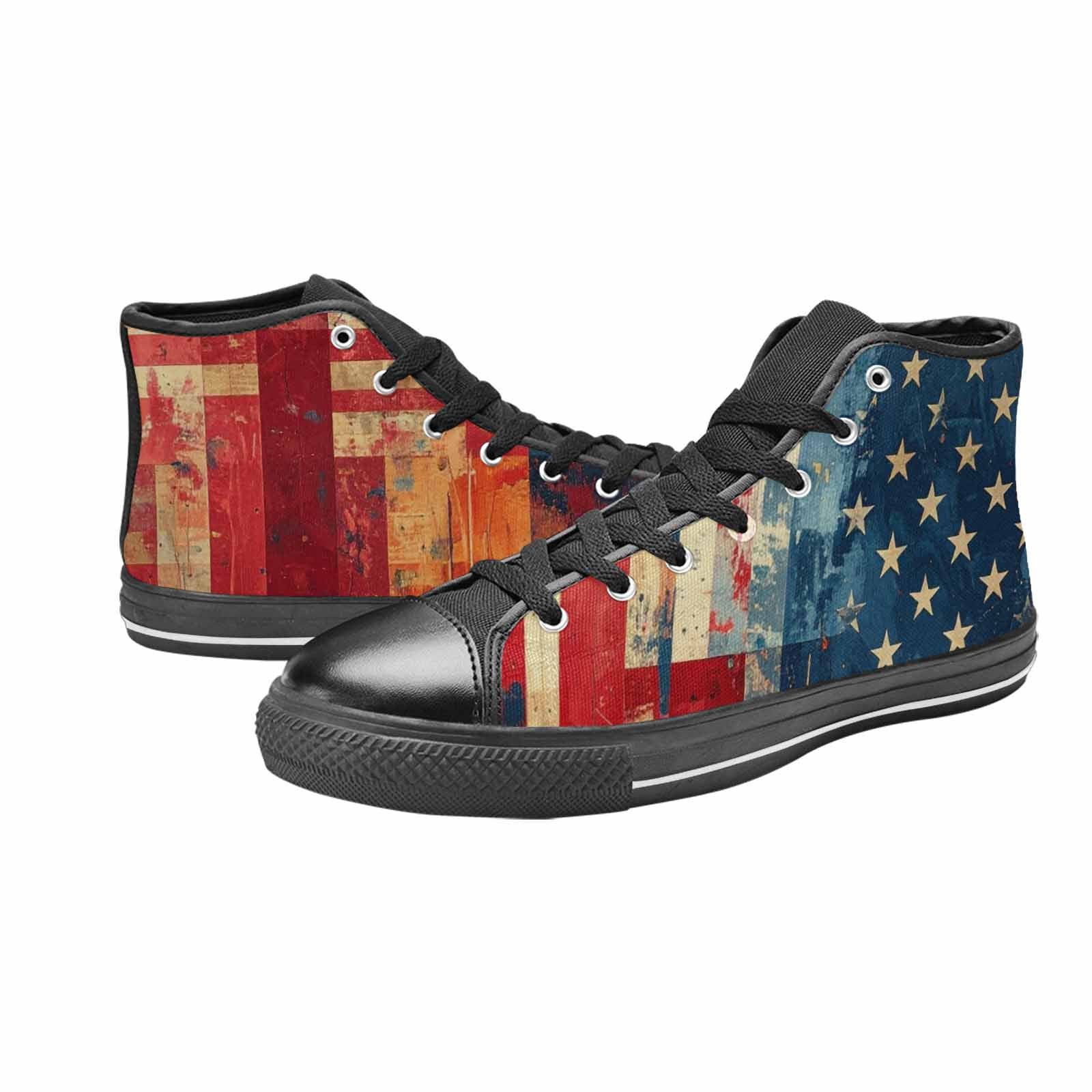 MEN'S American Flag Stars High Top Canvas Vivid Shoes