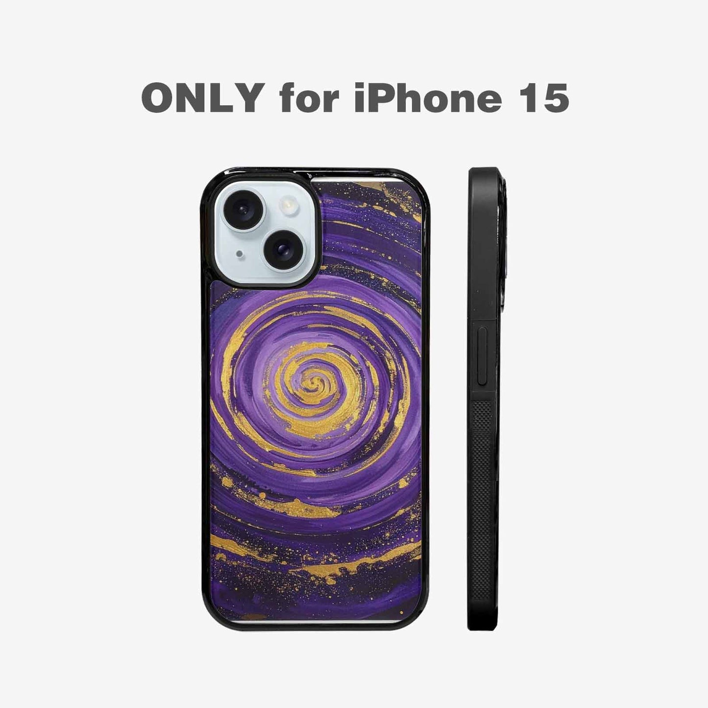 iPhone 15 Case — Swirling Brushstroke Starry Night Texture Blended, Personalized Phone Case