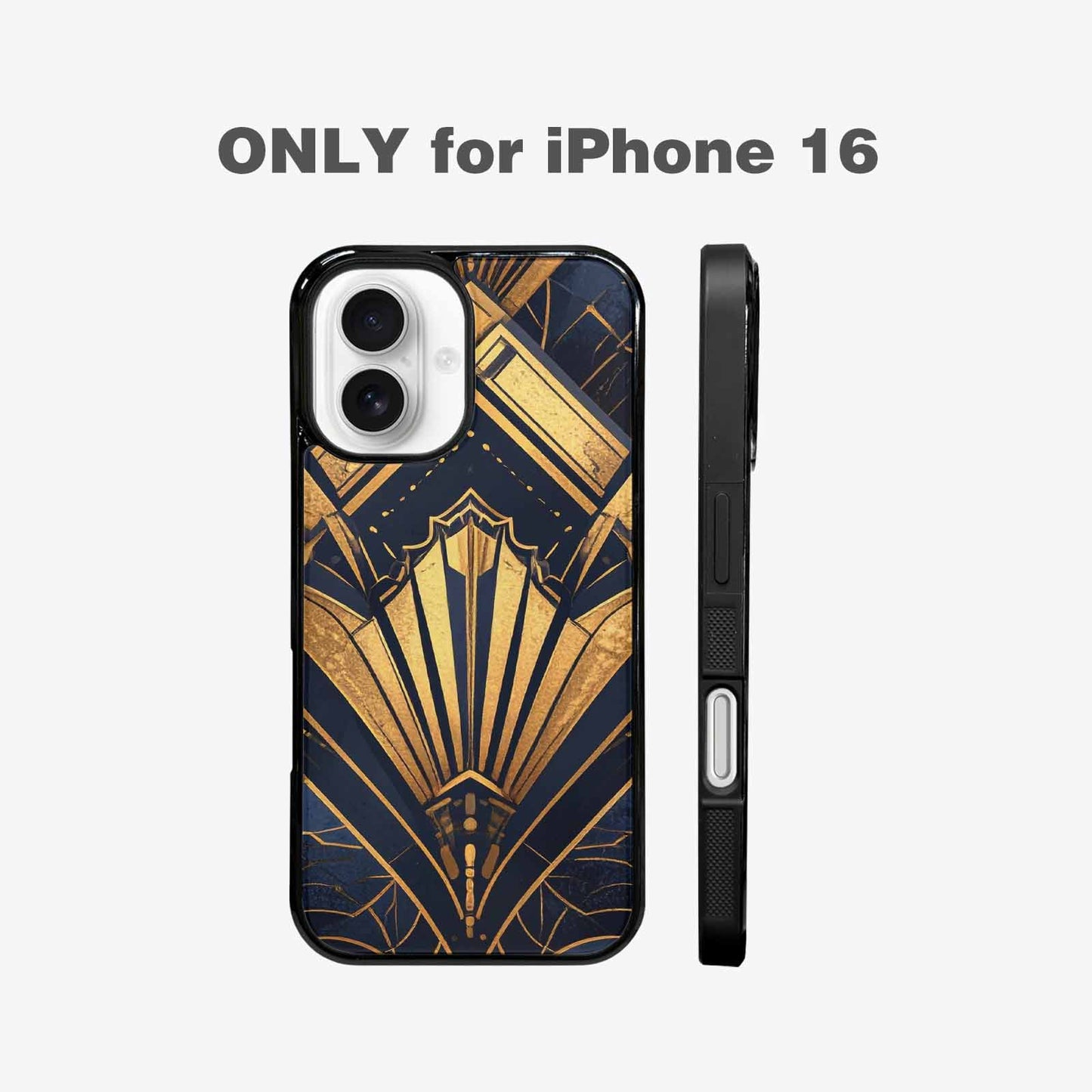iPhone 16 Case — Art Deco Illustration Pattern, Custom Printed Phone Case
