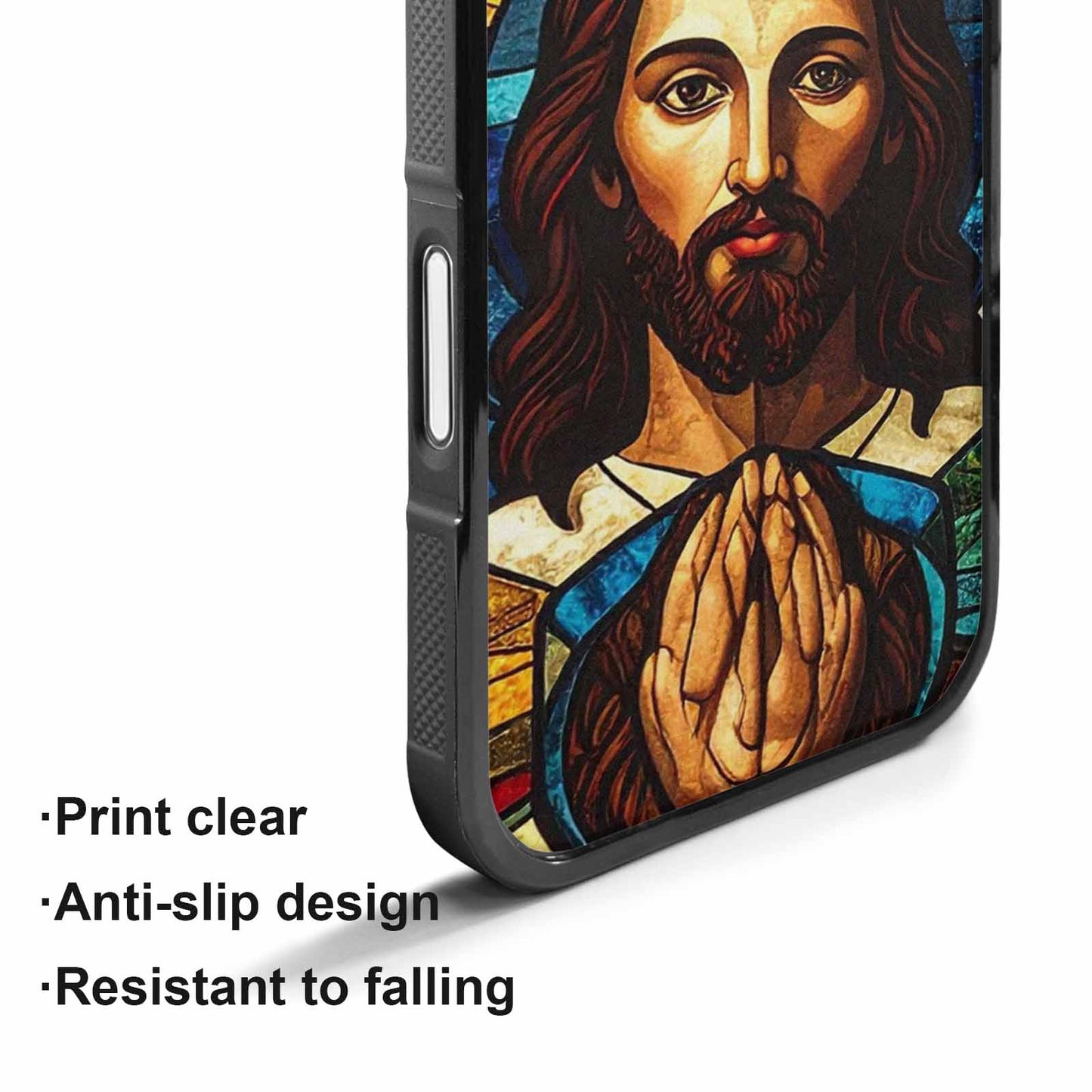 iPhone 17 Case — Jesus Face Small Cross Original Art, Custom Designed Case Cover