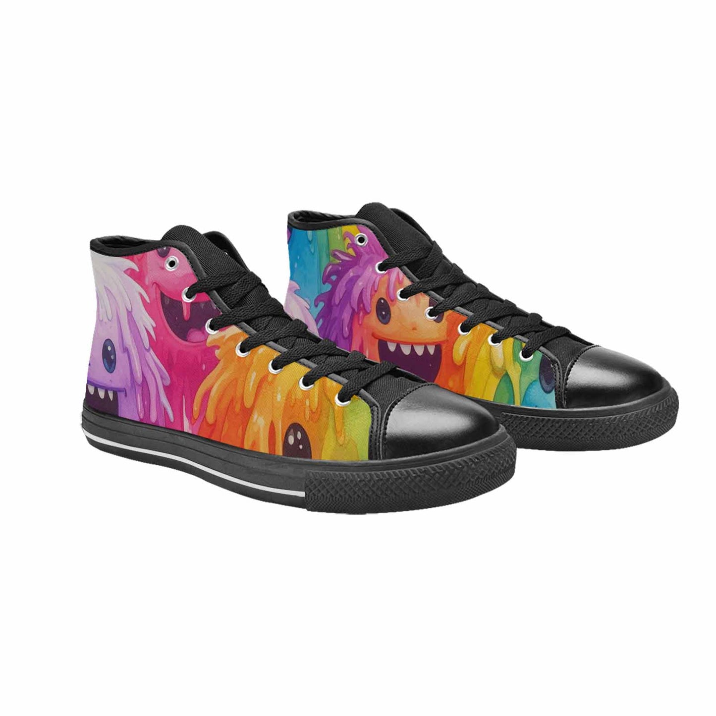 WOMEN'S Rainbow Sherbet Monster High Top Canvas Surreal Custom Shoes