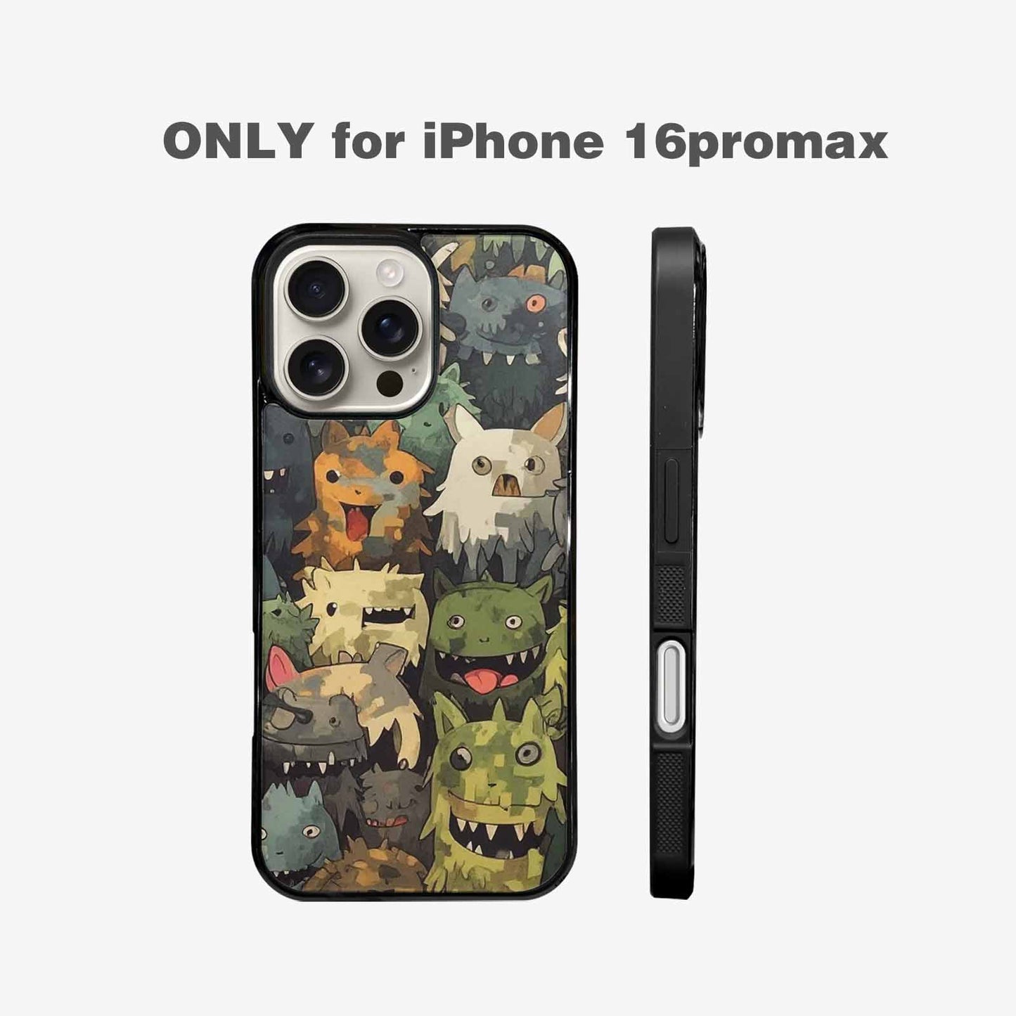 iPhone 16 Pro Max Case — Monsters Camomonsters Pattern D6o, Custom Art Phone Cover