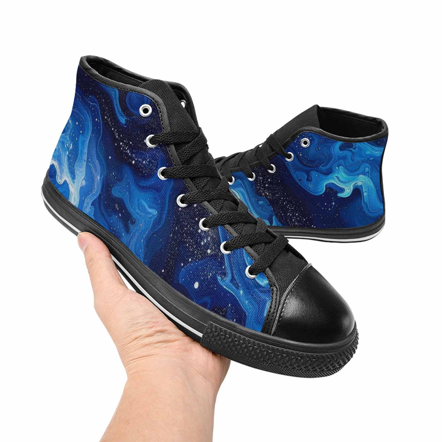 WOMEN'S Galaxy Art - High Top Canvas Wallpaper Art Custom Sneakers