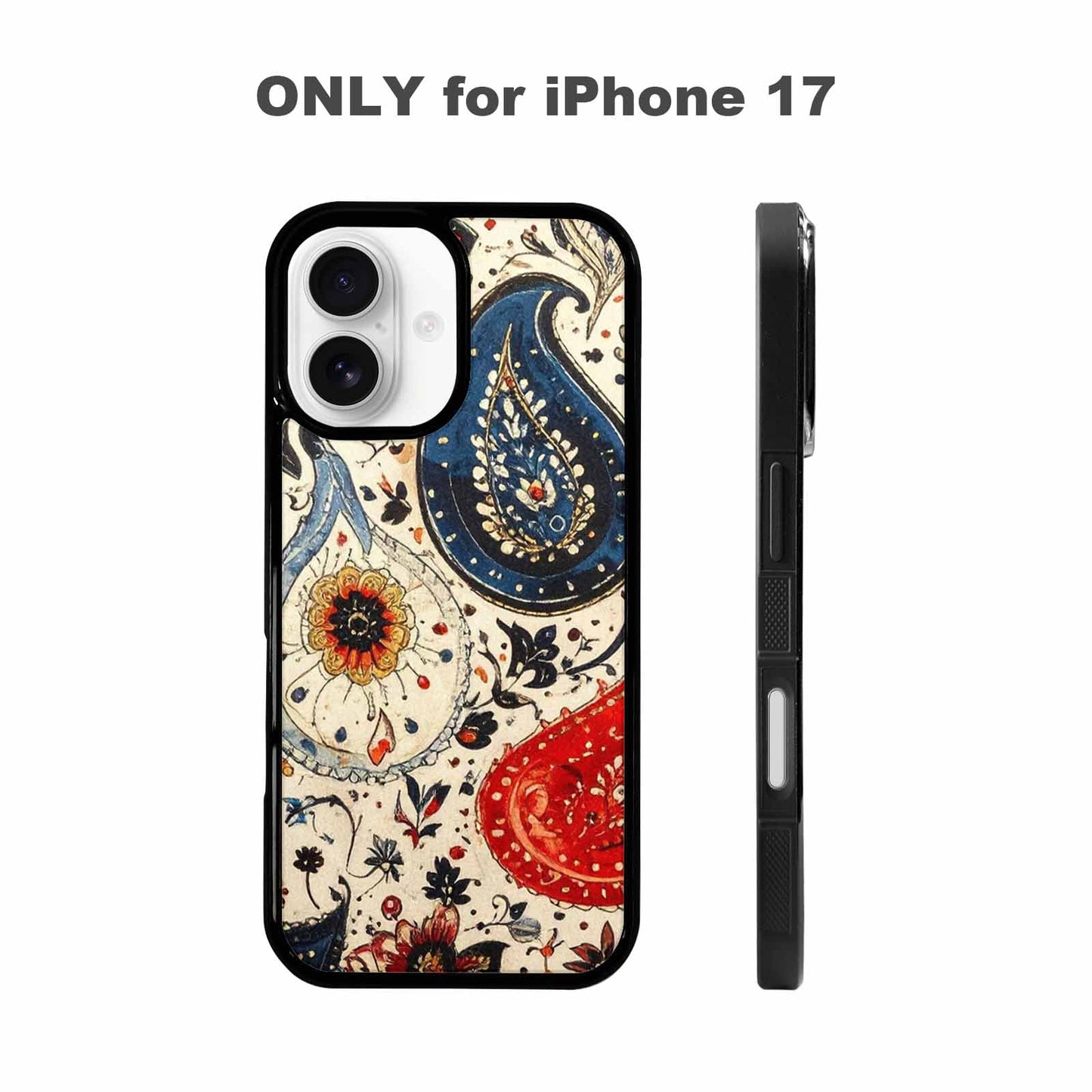 iPhone 17 Case — Small Paisley Bandana Pattern, Original Art, Unique Phone Case Design