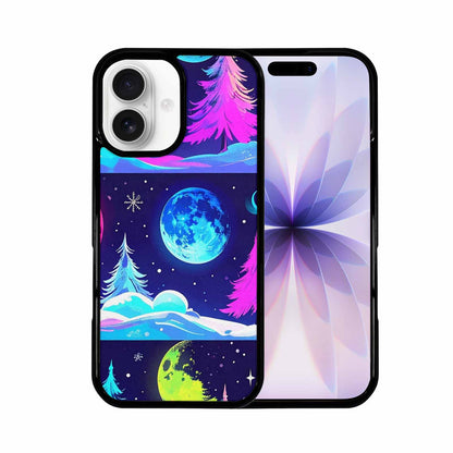 iPhone 17 Case — Neon Winter Moon Cartoon Cute, Custom Made Phone Cover