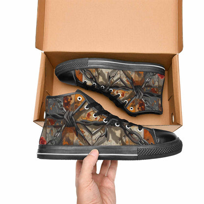 WOMEN'S Barbed Wire Chain High Top Canvas Dreamcore Sneakers