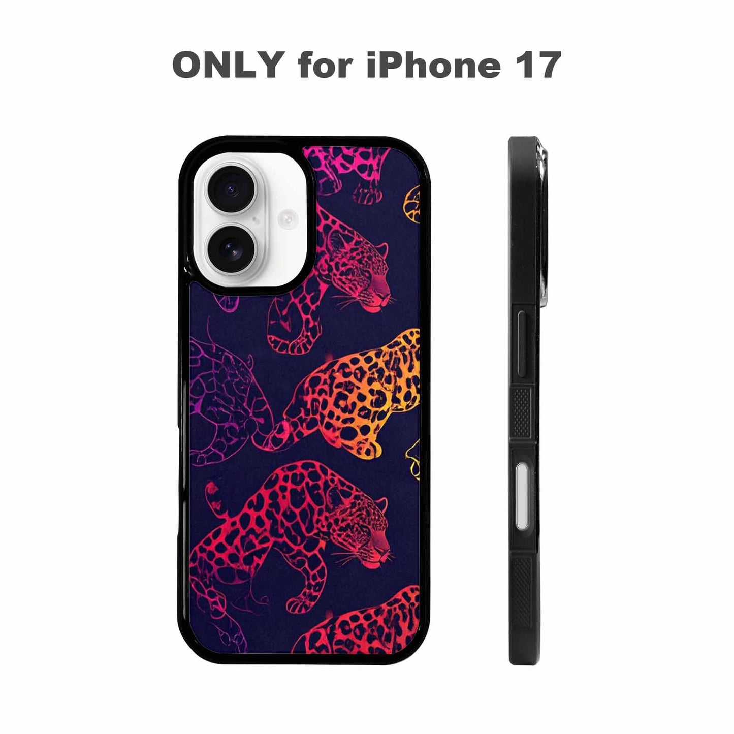 iPhone 17 Case — Leopard Print Neon Seamless Animal Print, Custom Art Phone Cover
