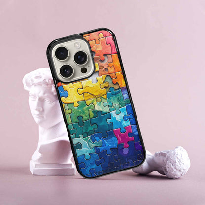 iPhone 16 Pro Case — Autism Puzzle Pieces Puzzle Piece Pattern, Unique Phone Case Design