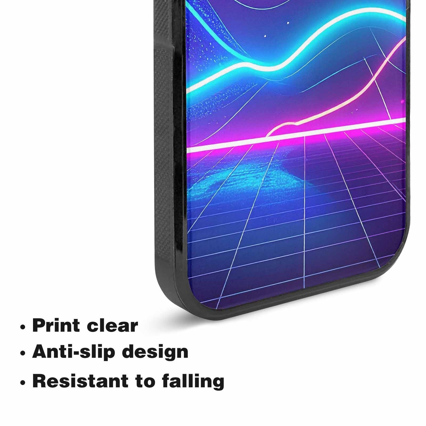 iPhone 15 Case — 1980s Neon Cartoon Art Pattern, Custom Printed Phone Case