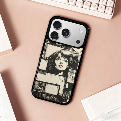 iPhone 17 Pro Case — Black And White Solid Black Retro, Custom Phone Case
